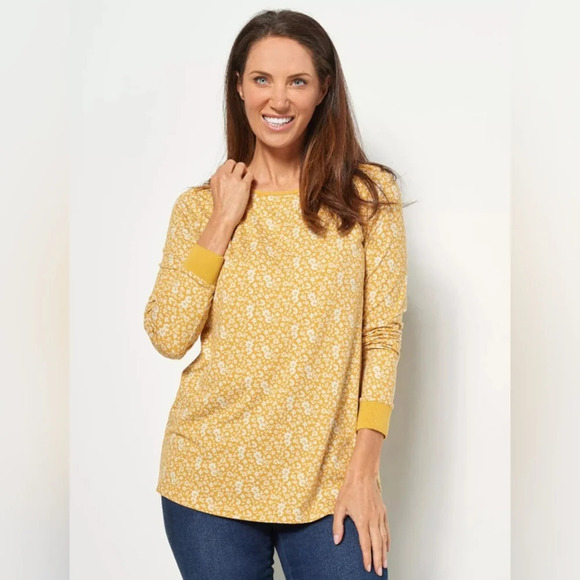 SUSAN GRAVER Printed Brushed Liquid Knit Floral Top 2X - Picture 2 of 6